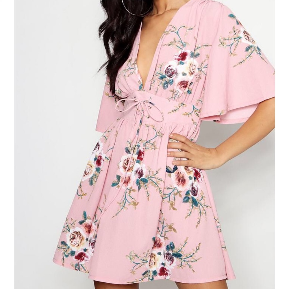 Fall Floral Corset Tea Dress